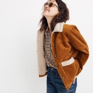 Madewell Sherpa-Lined Corduroy Swing Chore Coat